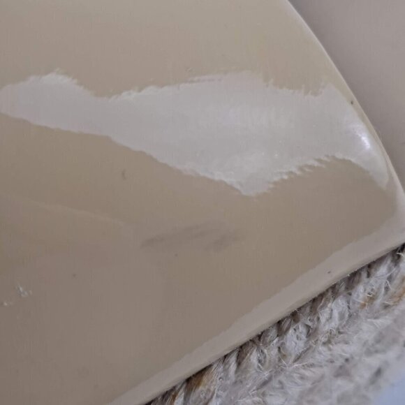 Vince Camuto Totsi Size 8M Nude Patent Leather Espadrille Wedge Heels Peep Toe - Picture 10 of 13